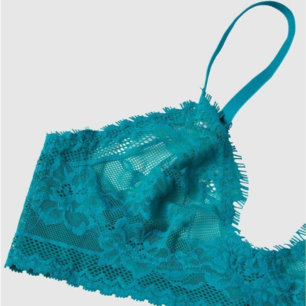 New With Tags La Senza Size Large Lightweight Wireless Teal Lace Bralette - Picture 3 of 12